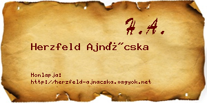 Herzfeld Ajnácska névjegykártya
