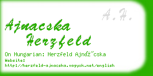 ajnacska herzfeld business card